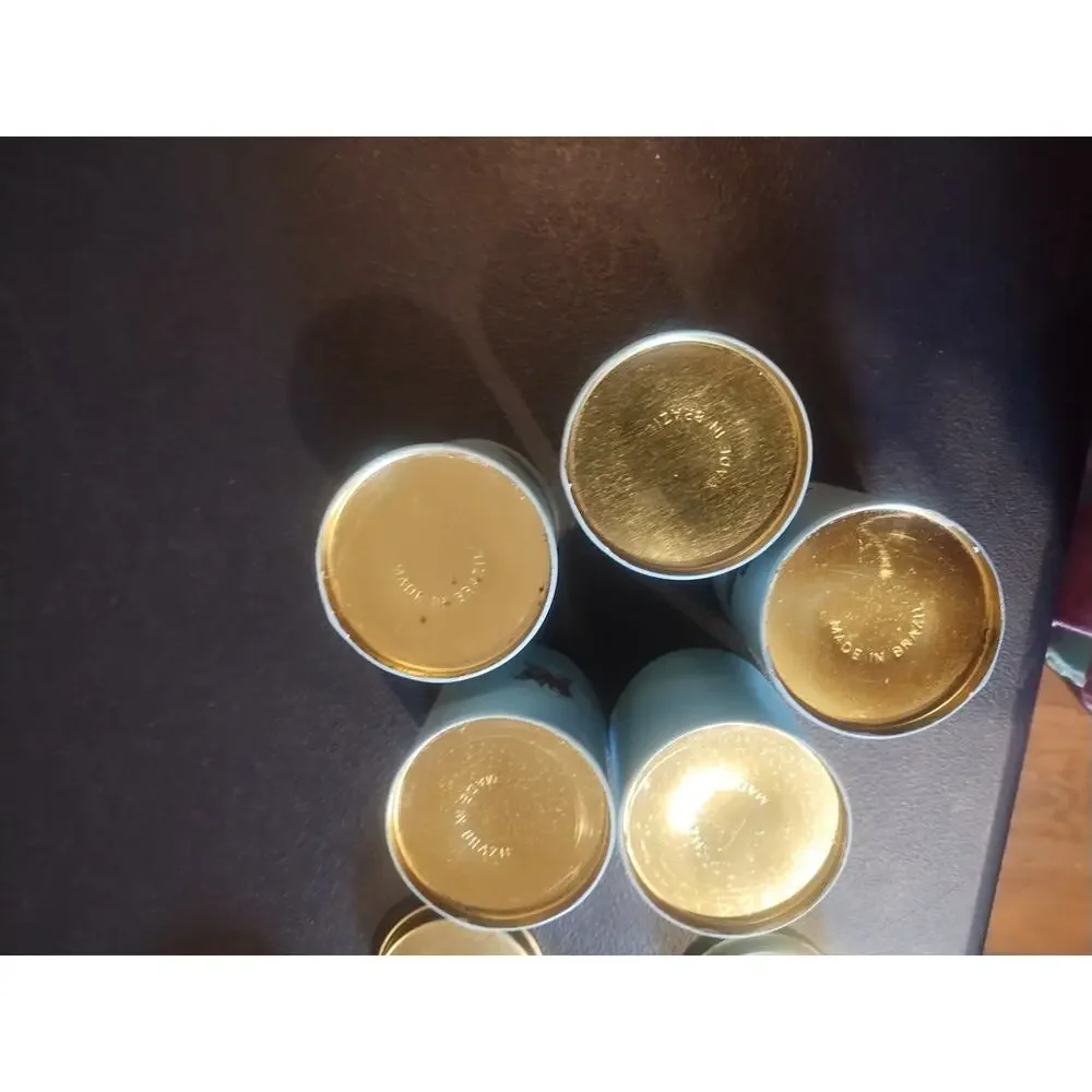5 Small Tin Kitchen Canisters Lids Blue Bug Butterfly 3